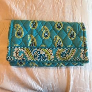 Vera Bradley trifold wallet in Bermuda Blue